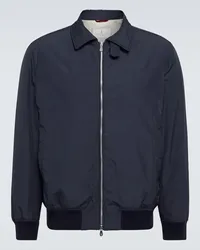 Brunello Cucinelli Giacca blouson in tessuto tecnico Blu