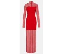Givenchy Abito lungo in pizzo 4G Rosso