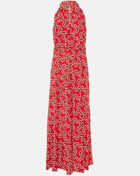 Diane von Furstenberg Abito midi Nyck con stampa Rosso