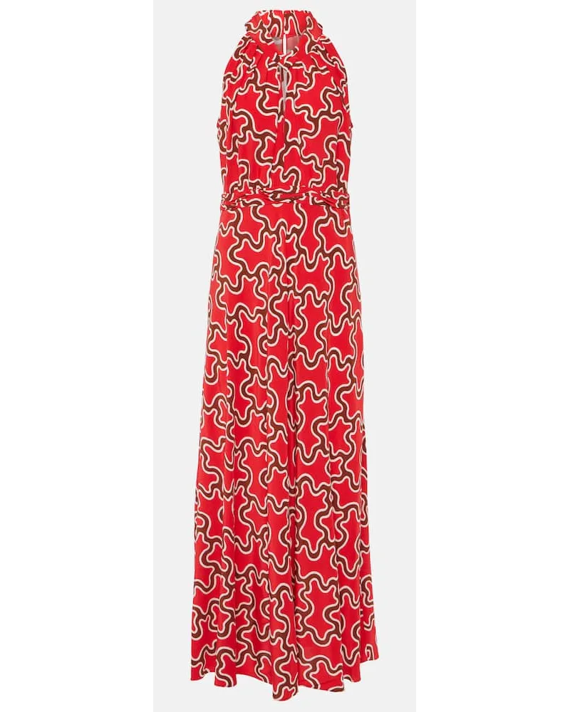 Diane von Furstenberg Abito midi Nyck con stampa Rosso