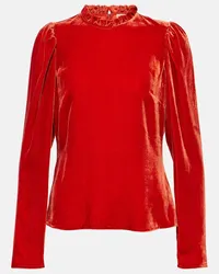 Ulla Johnson Blusa Mariene in velluto Rosso