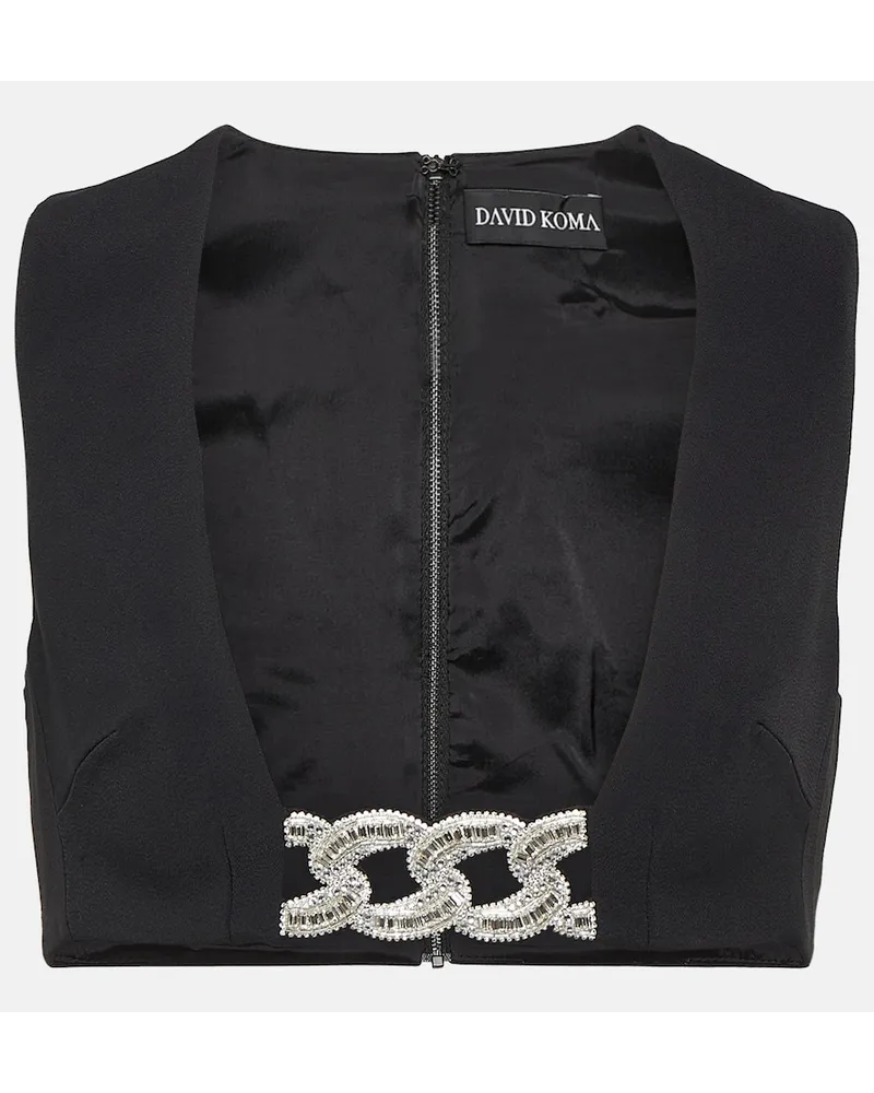 David Koma Bralette con catena Nero