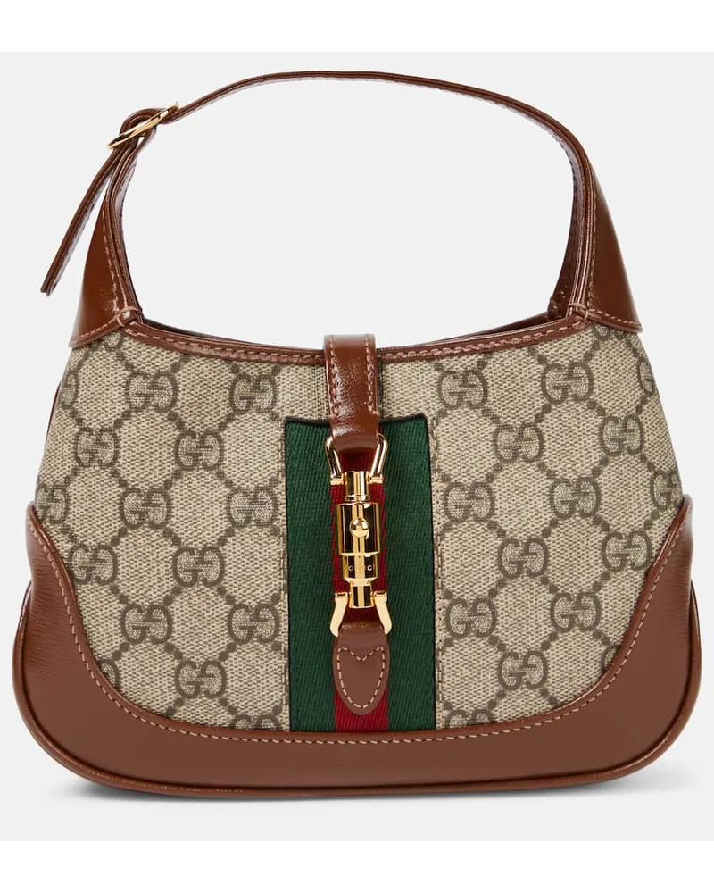 Gucci Borsa Jackie 1961 Mini in canvas GG Marrone