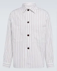 Christophe Lemaire Camicia in cotone a righe Bianco