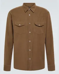 Tom Ford Camicia in velluto a coste Marrone