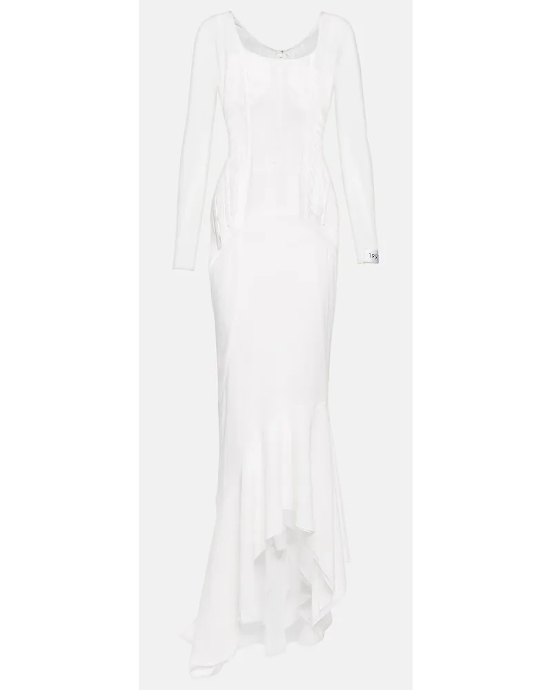 Dolce & Gabbana x Kim - Abito lungo in georgette di misto seta Bianco