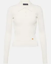 Dolce & Gabbana Polo in maglia a coste Bianco