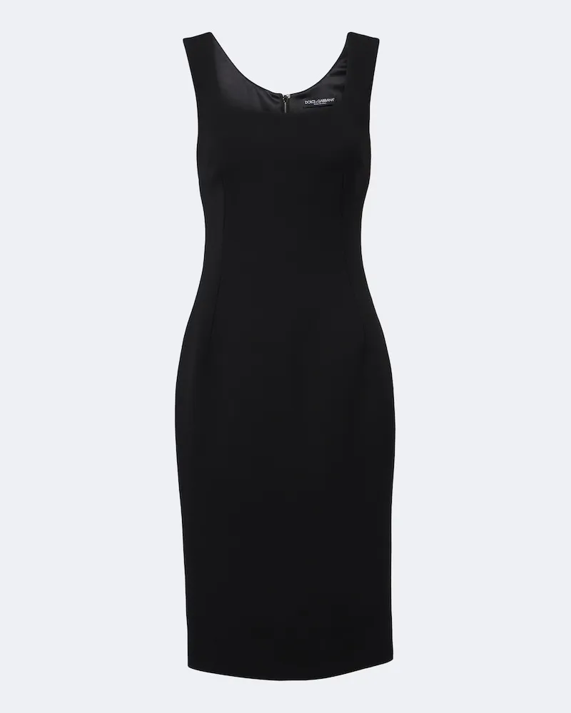 Dolce & Gabbana Abito midi in lana vergine Nero