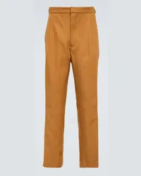 King & Tuckfield Pantaloni in cotone e lino Marrone