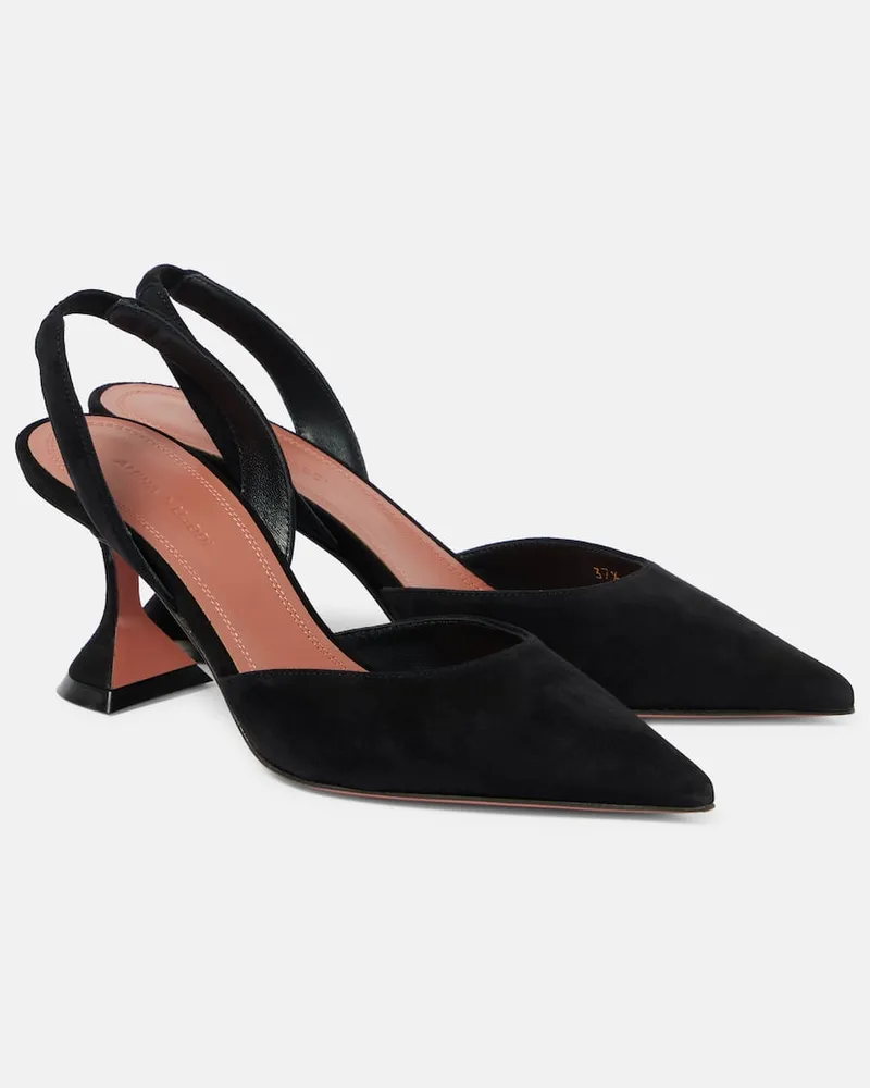 Amina Muaddi Pumps slingback Holly 70 in suede Nero