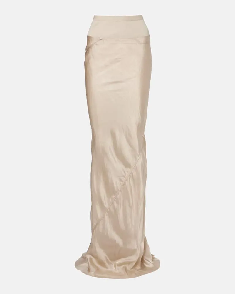 Rick Owens Gonna lunga in raso Beige