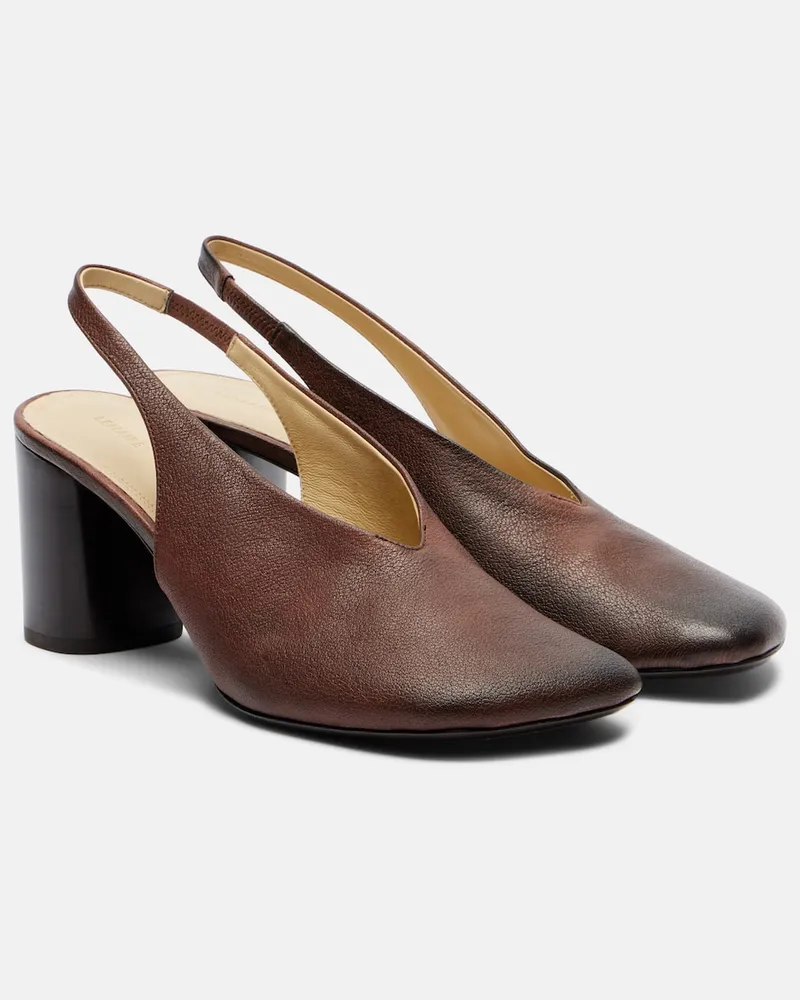 Christophe Lemaire Pumps slingback Glove in pelle Marrone