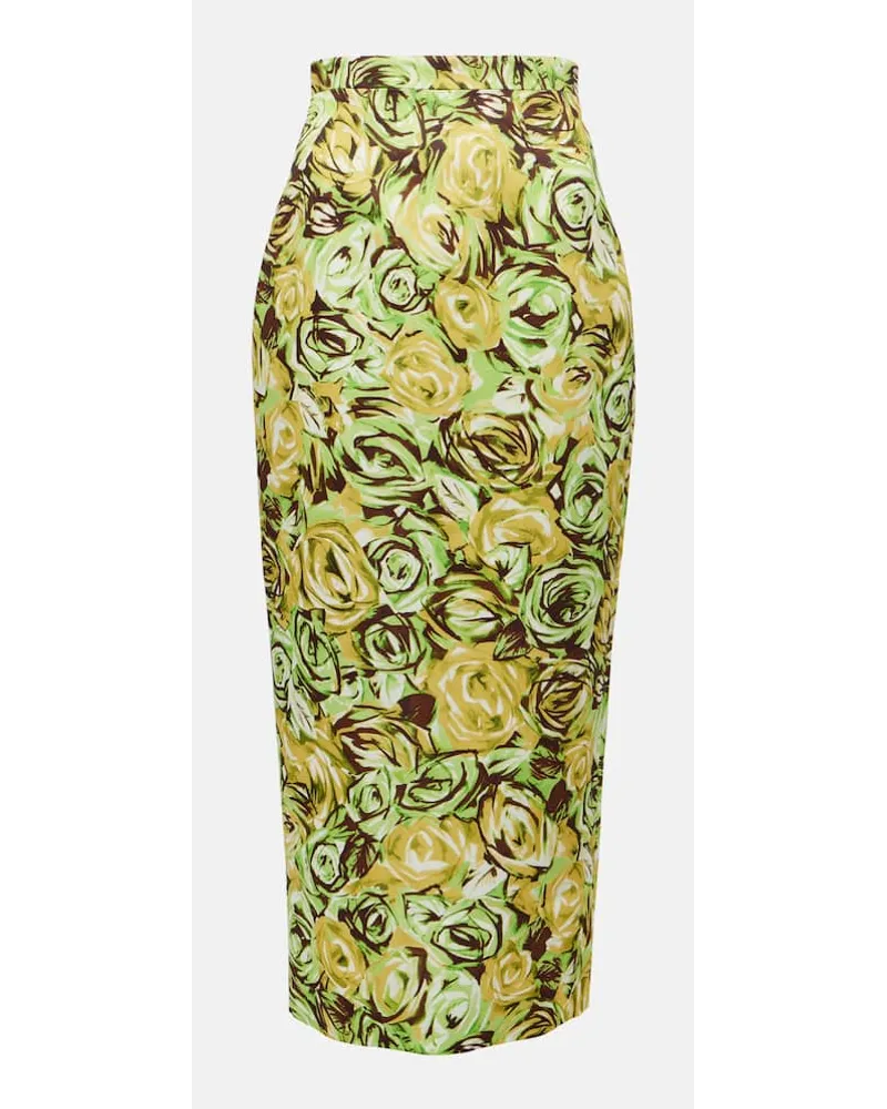 EMILIA WICKSTEAD Gonna a tubino Lorelei in twill a fiori Multicolore