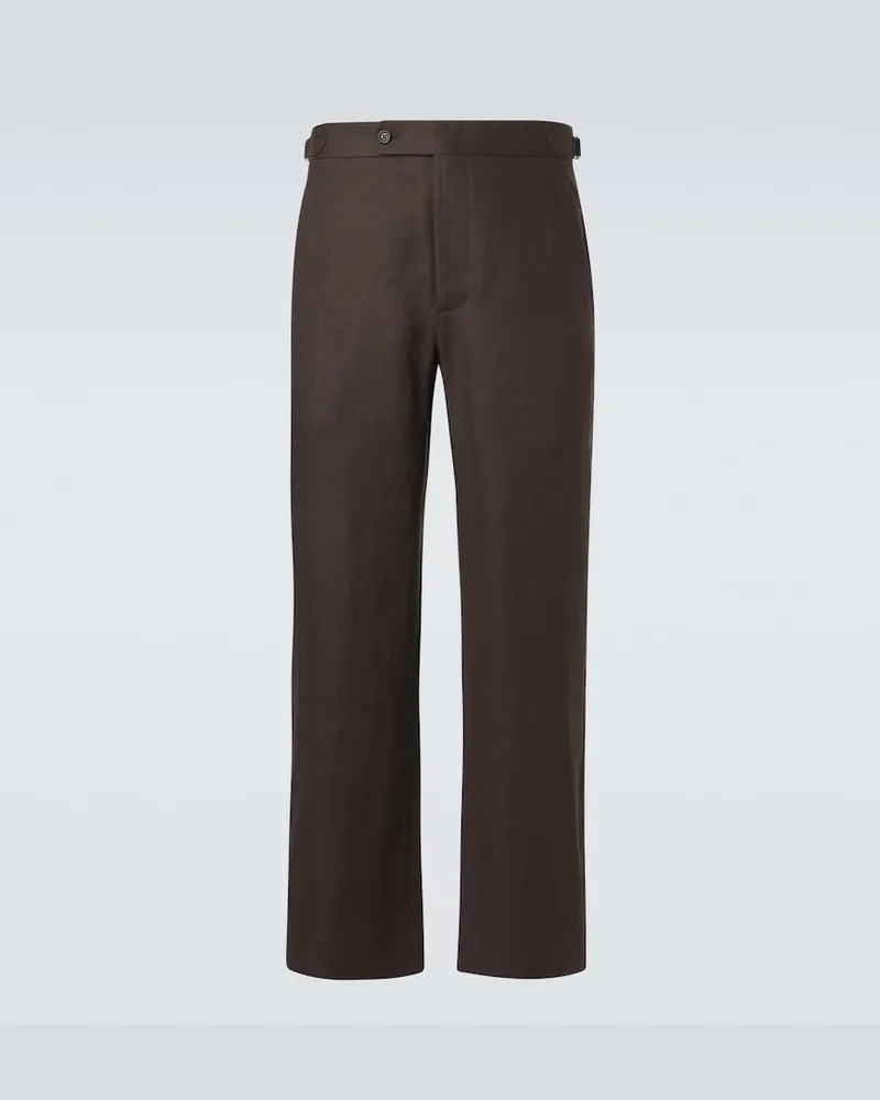 BODE Pantaloni regular in lino Marrone