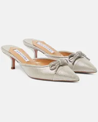 Aquazzura Mules Parisina Crystal 50 con cristalli Argento