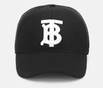 Burberry Cappello da baseball TB in cotone Nero