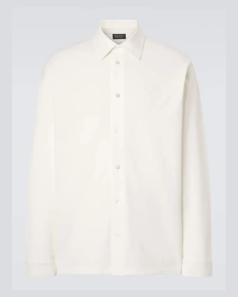 Gucci Camicia in piquÃ© di misto cotone Bianco