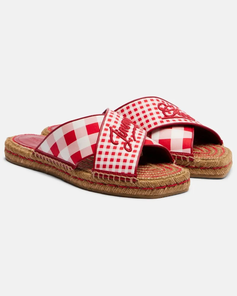 Jimmy Choo Sandali espadrillas Aciel a quadri Rosso