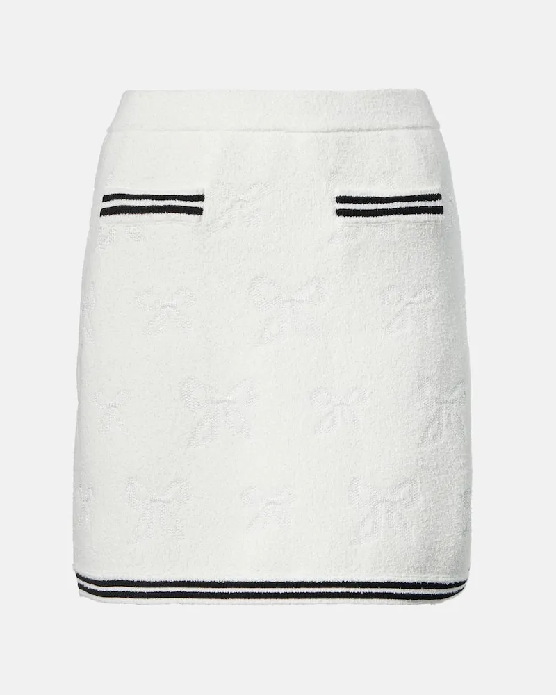 Self-Portrait Minigonna in maglia jacquard Bianco