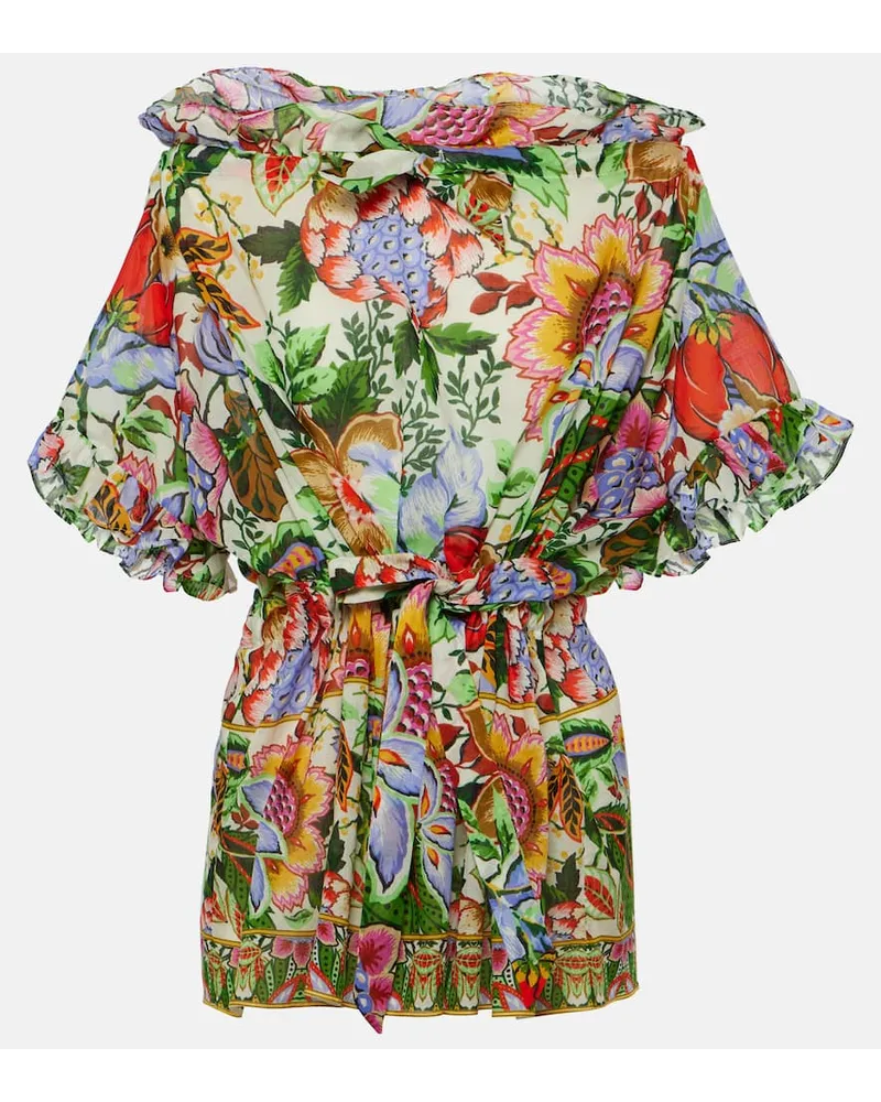 Etro Blusa in cotone con stampa floreale Multicolore