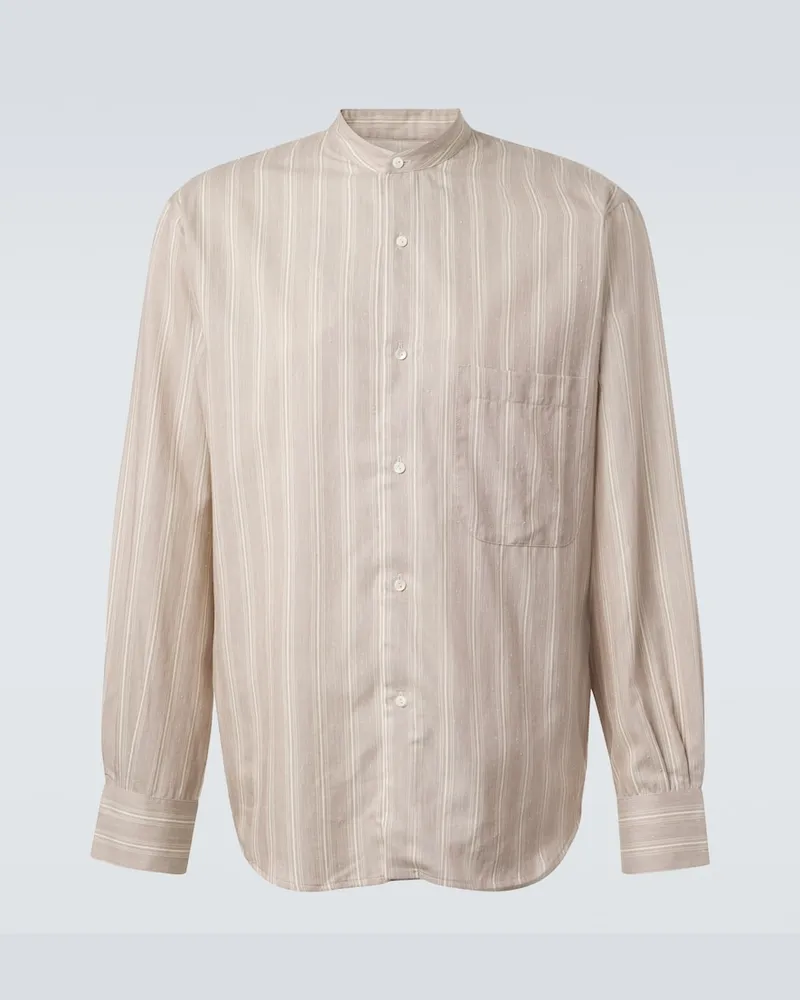 Stoffa StÃ²ffa Camicia in cotone e seta a righe Beige