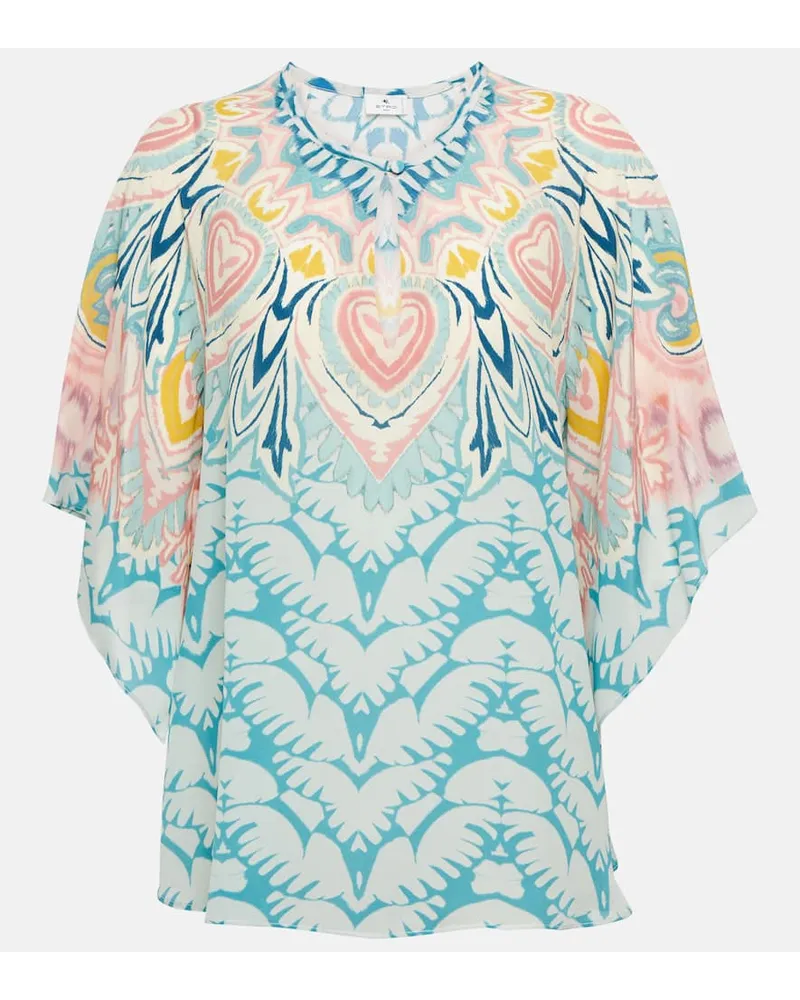 Etro Blusa in seta con stampa Multicolore