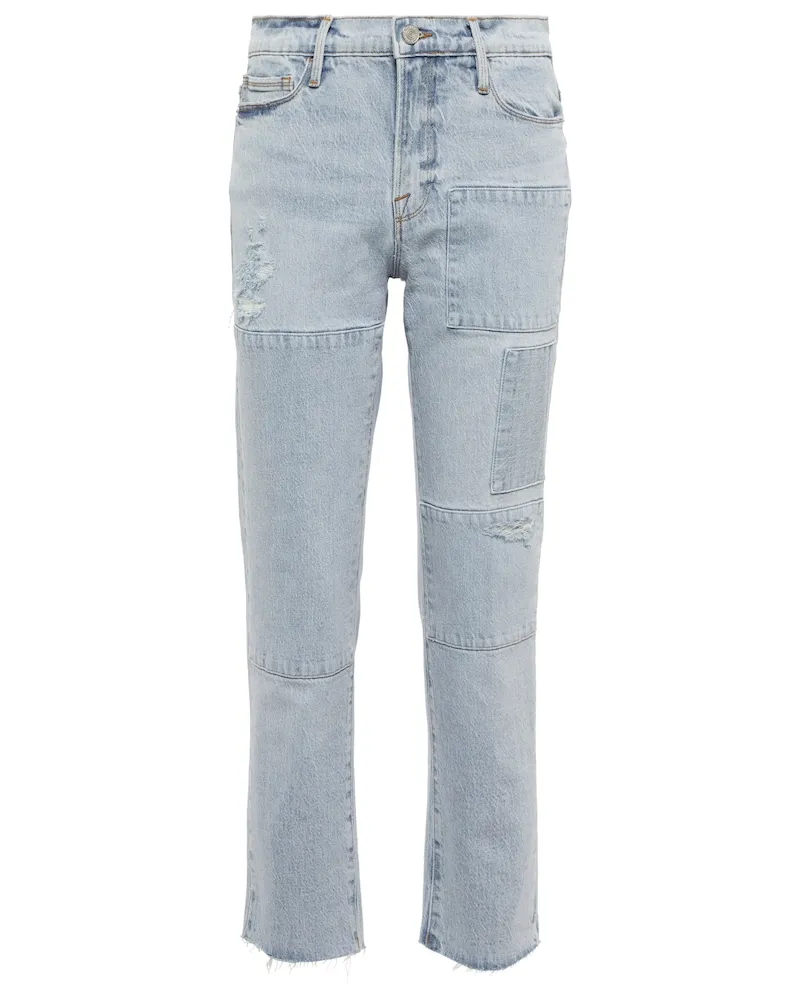 Frame Denim Jeans Le Nouveau Straight a vita media Blu
