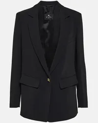 Etro Blazer monopetto in cady Nero