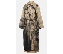 Trench oversize in cotone con stampa