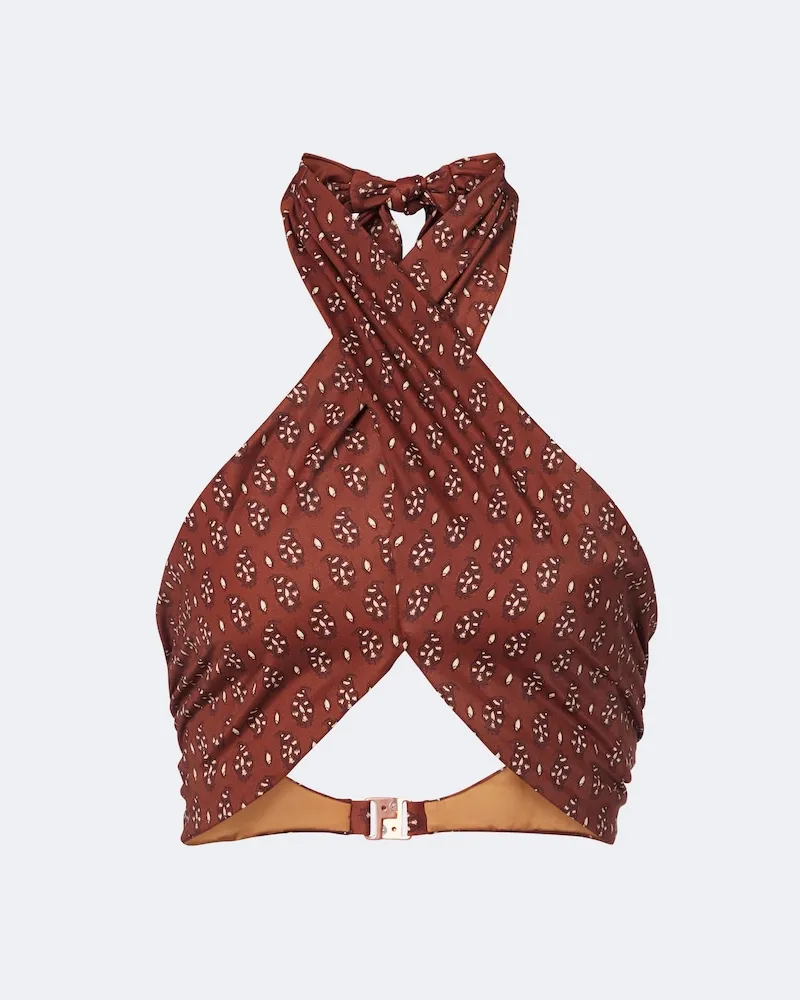 Johanna Ortiz Bikini con stampa Marrone