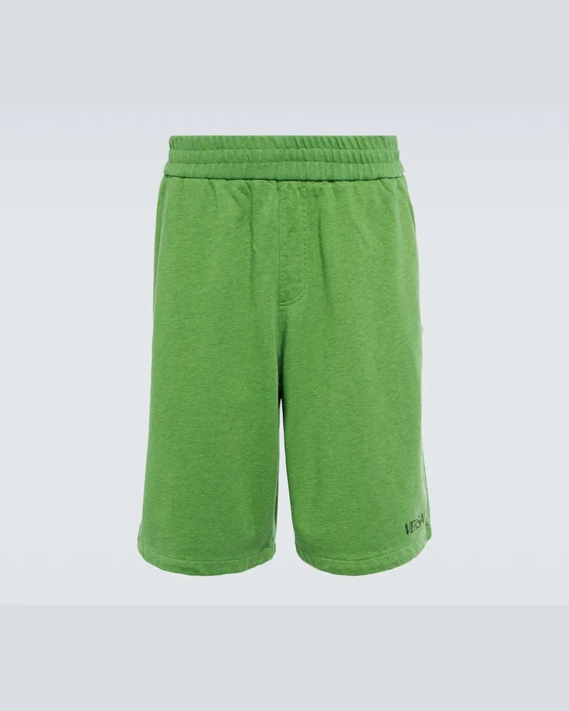 Versace Shorts in jersey di cotone Verde