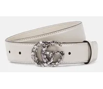 Gucci Cintura GG Marmont in pelle con cristalli Bianco