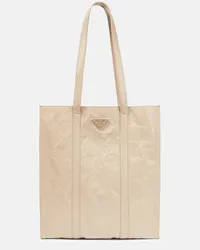 Prada Shopper Small in pelle Beige