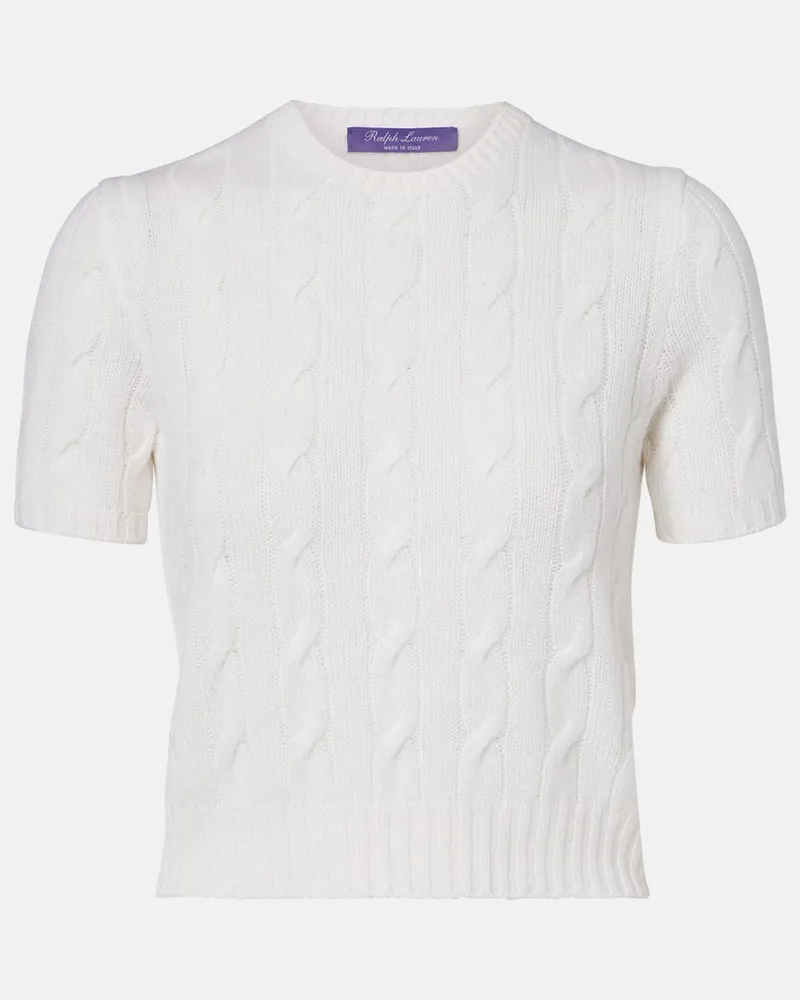 Ralph Lauren Pullover in cashmere a trecce Bianco