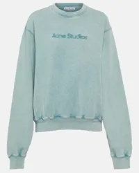 Acne Studios Felpa in jersey di cotone con logo Blu