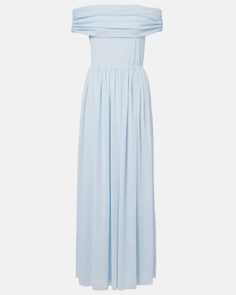 ROTATE Birger Christensen Abito lungo off-shoulders Blu
