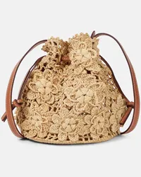 Zimmermann Borsa in rafia con stampa floreale Neutro