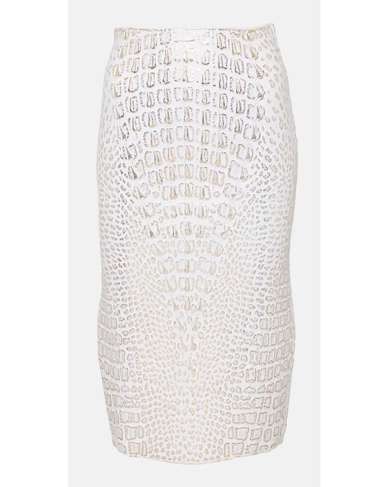 Alaïa Alaïa Gonna a tubino con stampa serpente Bianco