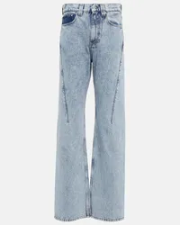 Y/PROJECT Jeans a gamba larga con logo Blu