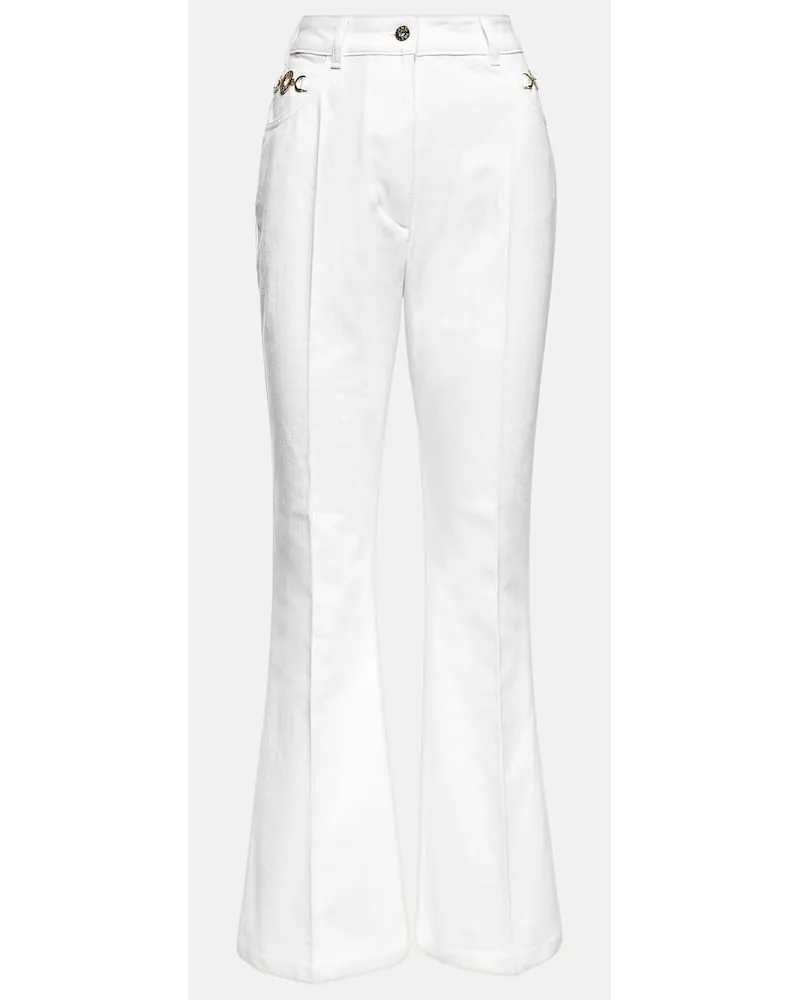 Patou Jeans flared a vita alta Bianco