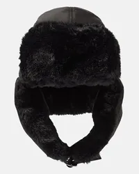 Stella McCartney Cappello con pelliccia sintetica Nero