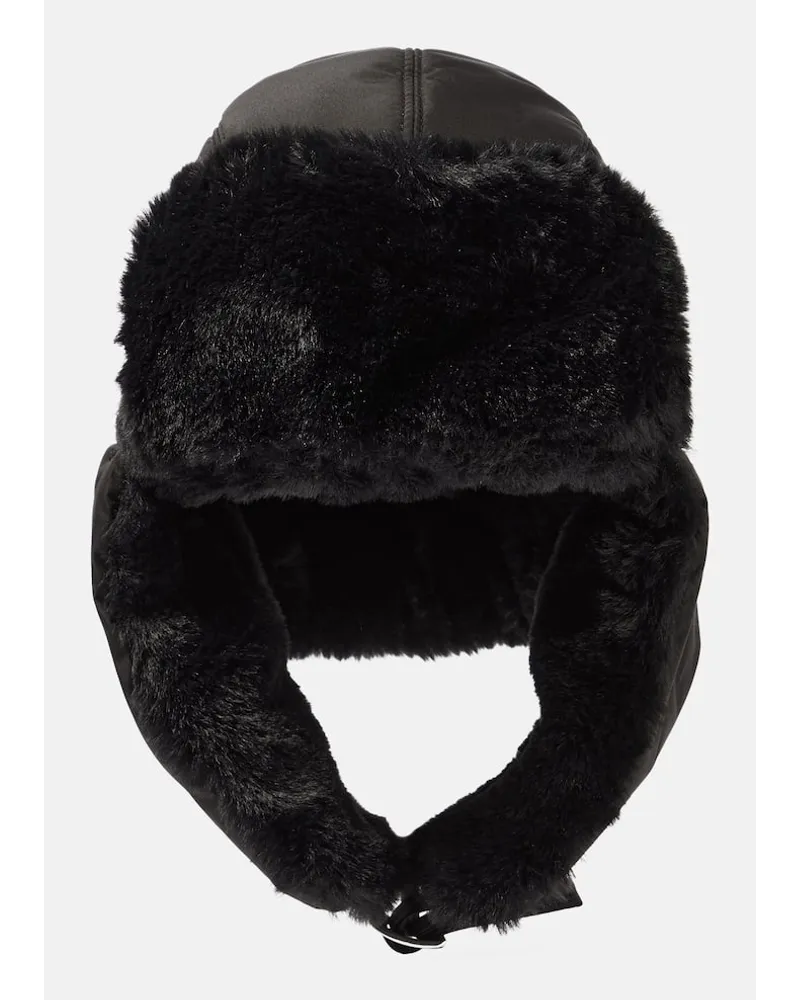 Stella McCartney Cappello con pelliccia sintetica Nero