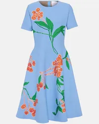 Carolina Herrera New York Abito midi con stampa Blu