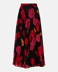 Erdem Gonna midi con stampa floreale Nero