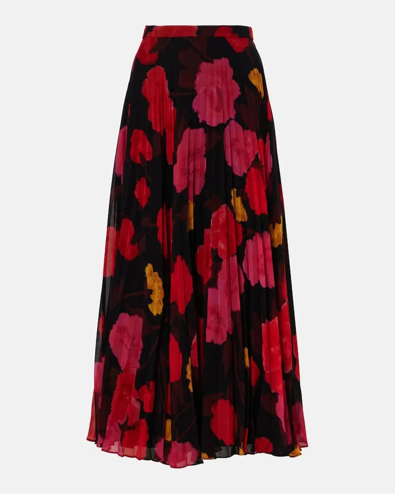 Erdem Gonna midi con stampa floreale Nero