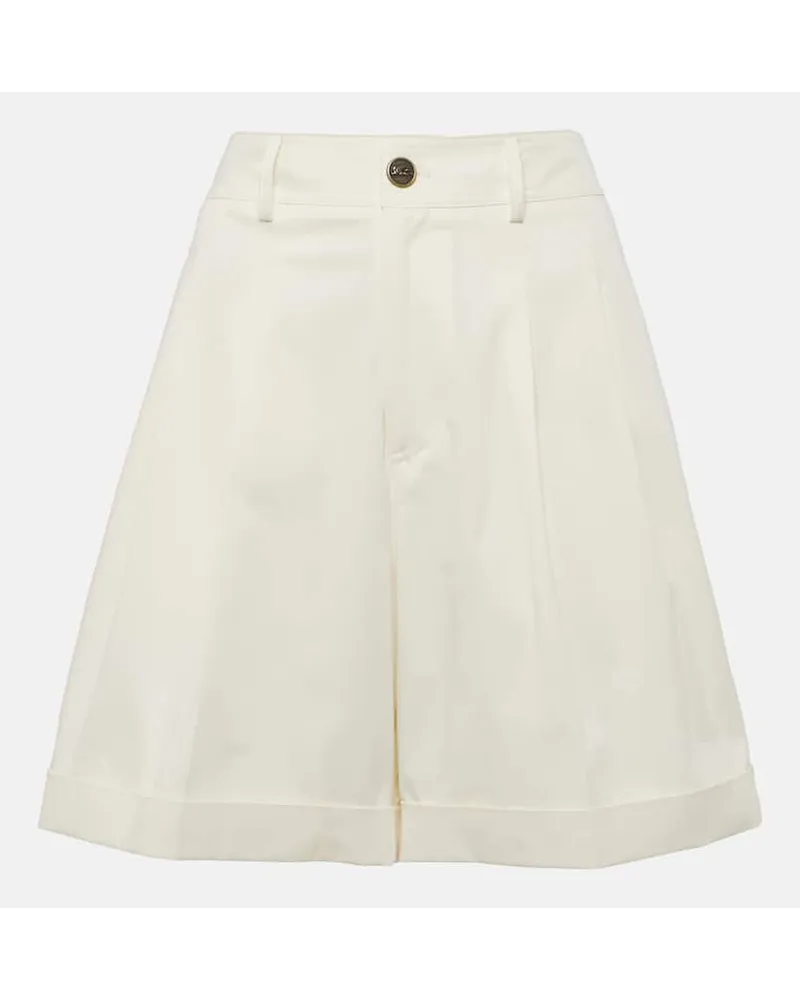 Etro Shorts in gabardine di misto cotone Bianco