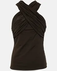 AMI Paris Top in misto cotone Marrone