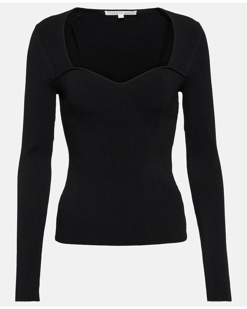 Veronica Beard Pullover Gladys con scollo a cuore Nero