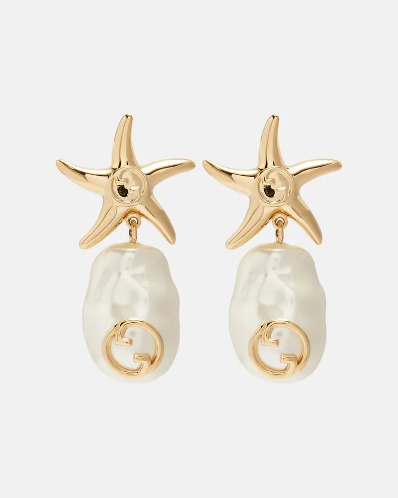 Gucci Orecchini Interlocking G con perle bijoux Oro