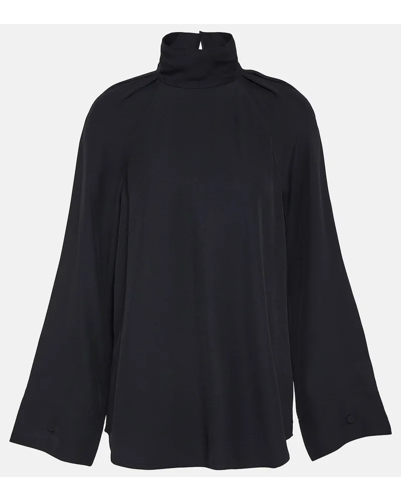 Totême Blusa in raso a collo alto Blu